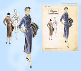 Vogue Couturier Design 706: 1950s Misses Street Dress 30 B Vintage Sewing Pattern