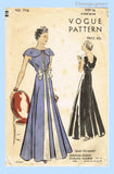 Vogue 7116: 1930s Glamorous Misses Evening Gown Sz 32 B Vintage Sewing Pattern