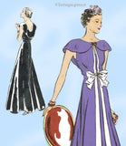 Vogue 7116: 1930s Glamorous Misses Evening Gown Sz 32 B Vintage Sewing Pattern