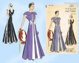Vogue 7116: 1930s Glamorous Misses Evening Gown Sz 32 B Vintage Sewing Pattern