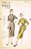 Vogue 7285: 1950s Stylish Misses Street Dress Size 32 B Vintage Sewing Pattern