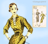Vogue 7285: 1950s Stylish Misses Street Dress Size 32 B Vintage Sewing Pattern
