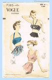 1950s Vintage Vogue Sewing Pattern 7385 Rare Misses Beach Bra Top Sz 32 B