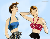 1950s Vintage Vogue Sewing Pattern 7385 Rare Misses Beach Bra Top Sz 32 B