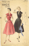Vogue 7432:  1950s Uncut Misses Street Dress Size 34 Bust Vintage Sewing Pattern