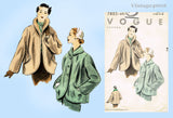 1950s Vintage Vogue Sewing Pattern 7803 Misses Chunky Jacket Uncut