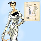 Vogue Couturier Design 799: 1950s Misses Street Dress 36B Vintage Sewing Pattern