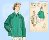 Vogue 8295: 1950s Chic Misses Swing Jacket Sz 30-32 B Vintage Sewing Pattern
