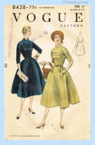 Vogue 8438: 1950s Stylish Misses Street Dress Sz 30 B Vintage Sewing Pattern