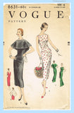 Vogue 8631: 1950s Uncut Misses Evening Gown Size 34 Bust Vintage Sewing Pattern