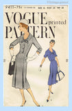 Vogue 9411: 1950s Misses Street Dress Size 36 Bust Vintage Sewing Pattern