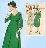 Vogue 9510: 1950s Misses Empire Waist Maternity Dress 34 B Vintage Sewing Pattern