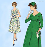 Vogue 9510: 1950s Misses Empire Waist Maternity Dress 34 B Vintage Sewing Pattern