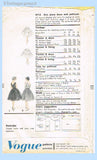 Vogue 9712: 1950s Stunning Women's Dress Sz 36 B Vintage Sewing Pattern