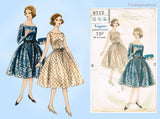 Vogue 9712: 1950s Stunning Women's Dress Sz 36 B Vintage Sewing Pattern