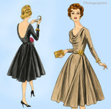 Vogue 9825: 1960s Uncut Misses Cocktail Dress Sz 32 Bust Vintage Sewing Pattern