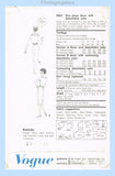Vogue 9854: 1950s Lovely Misses Slender Dress Sz 36 B Vintage Sewing Pattern