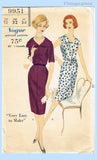 Vogue 9951: 1960s Stylish Misses Dress Size 32 Bust Vintage Sewing Pattern