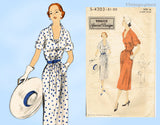 Vogue Special Design 4303: 1950s Misses Street Dress Sz 34 B Vintage Sewing Pattern