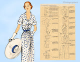 Vogue Special Design 4303: 1950s Misses Street Dress Sz 34 B Vintage Sewing Pattern