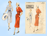 Vogue Special Design 4303: 1950s Misses Street Dress Sz 34 B Vintage Sewing Pattern