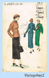 Vogue Special Design S-4907: 1940s Misses Slender Suit Sz 30 B Vintage Sewing Pattern
