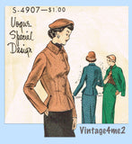 Vogue Special Design S-4907: 1940s Misses Slender Suit Sz 30 B Vintage Sewing Pattern