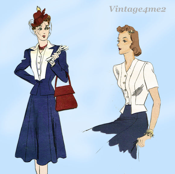 Vogue Special Design S-4125: 1930s Chic Misses Suit 34 B Vintage Sewing Pattern