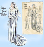 Vogue Special Design S-4532: 1940s Rare Misses Wedding Dress 32 B Vintage Sewing Pattern