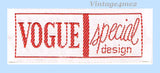 Vogue Special Design Pattern S-4831 Cloth Label
