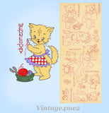 1950s Workbasket Embroidery Transfer 5 Darlin DOW Perky Kitty Uncut ORIGINAL