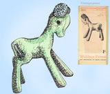 Weldon 156351: 1940s Uncut Rare Stuffed Lamb Toy Vintage Sewing Pattern