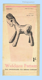 Weldon 156351: 1940s Uncut Rare Stuffed Lamb Toy Vintage Sewing Pattern