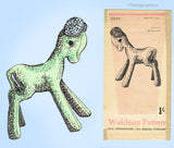 Weldon 156351: 1940s Uncut Rare Stuffed Lamb Toy Vintage Sewing Pattern