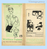 Weldon 157192: 1930s Uncut Misses Wrap Blouse Sz 34B Vintage Sewing Pattern