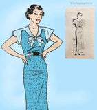 Anne Adams 2198: 1930s Lovely Misses Street Dress Sz 34 B Vintage Sewing Pattern
