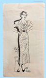 Anne Adams 2198: 1930s Lovely Misses Street Dress Sz 34 B Vintage Sewing Pattern