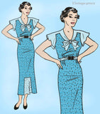 Anne Adams 2198: 1930s Lovely Misses Street Dress Sz 34 B Vintage Sewing Pattern