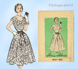 1950s Misses Anne Adams Sewing Pattern 4553 Uncut MIsses Cocktail Dress 32 B