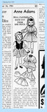 1950s Original Vintage Anne Adams Sewing Pattern 4593 14inch Doll Clothes Set