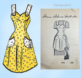 Anne Adams 4743: 1940s Uncut Misses Full Bib Apron Sz SM Vintage Sewing Pattern