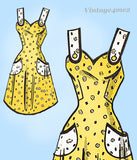 Anne Adams 4743: 1940s Uncut Misses Full Bib Apron Sz SM Vintage Sewing Pattern