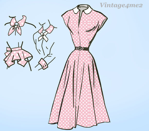 1950s Vintage Anne Adams Sewing Pattern 4766 Misses Accessory Dress Size 32 Bust