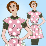 1950s Original Vintage Anne Adams Pattern 4784 Misses Smock Apron Sz 30 to 32 B