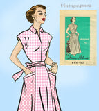 Anne Adams 4787: 1950s Uncut Misses Wrap Dress Sz 38 B Vintage Sewing Pattern