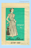 Anne Adams 4787: 1950s Uncut Misses Wrap Dress Sz 38 B Vintage Sewing Pattern