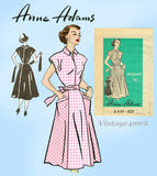 Anne Adams 4787: 1950s Uncut Misses Wrap Dress Sz 38 B Vintage Sewing Pattern