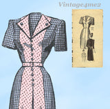 1940s Vintage Anne Adams Sewing Pattern 4795 Plus Size Misses WWII Dress 46 Bust