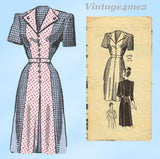 1940s Vintage Anne Adams Sewing Pattern 4795 Plus Size Misses WWII Dress 46 Bust