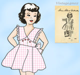 Anne Adams 4889: 1950s Sweet Toddler Girls Sun Dress Size 2 Vintage Sewing Pattern